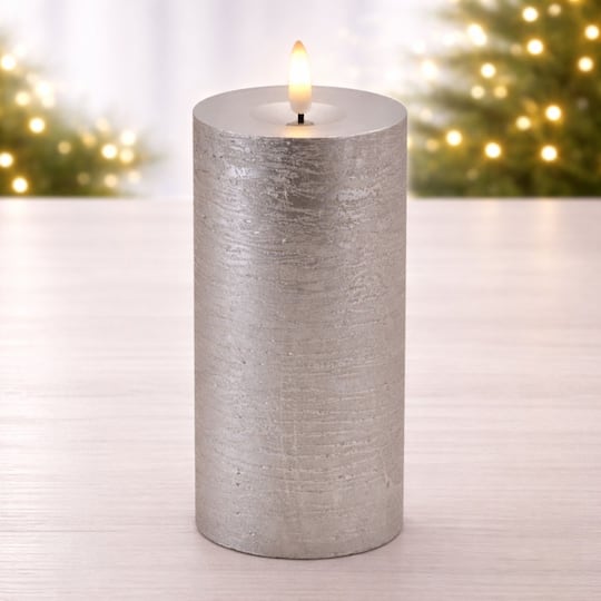 Melrose Metallic Silver FIA WICK LED Candles